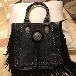 🌿sold🌿 NWOT TRINITY RANCH BLACK LEATHER PURSE